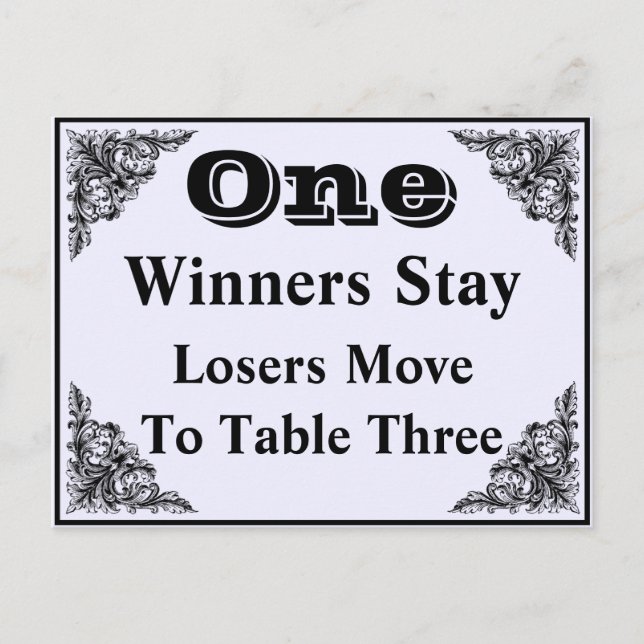 Elegante tarjeta de mesa de Bunco con ornamento vi (Anverso)