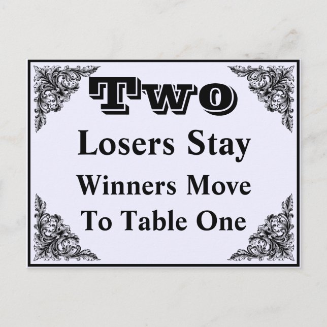 Elegante tarjeta de mesa de Bunco con ornamento vi (Anverso)