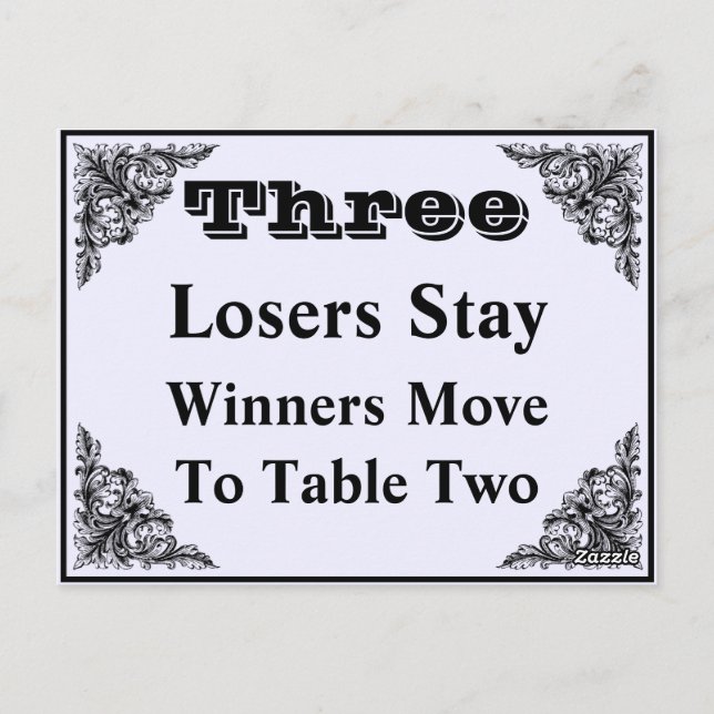 Elegante tarjeta de mesa de Bunco con ornamento vi (Reverso)