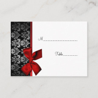Elegante tarjeta de mesa de damasco