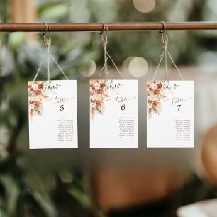 Elegante Tarjeta de Mesa de la Recepción Boho Wedd