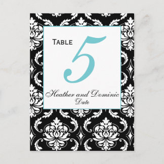 Elegante tarjeta de mesa de matrimonio Damask 3