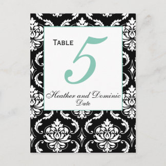 Elegante tarjeta de mesa de matrimonio Damask 4