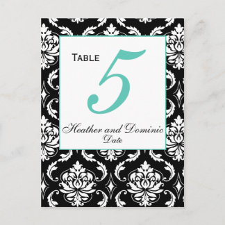 Elegante tarjeta de mesa de matrimonio Damask 5