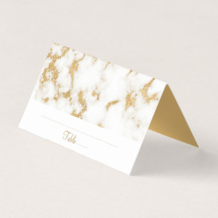 Elegante tarjeta de mesa de mesa de mármol blanco 