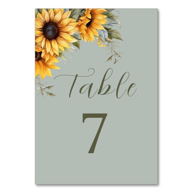 Elegante tarjeta de mesa de números de Bodas de gi (Anverso)