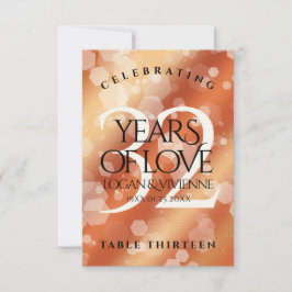 Elegante tarjeta de mesa del 32° aniversario del B