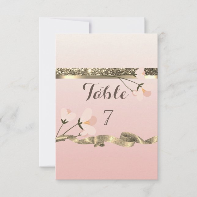 Elegante Tarjeta De Mesa Floral (Anverso)