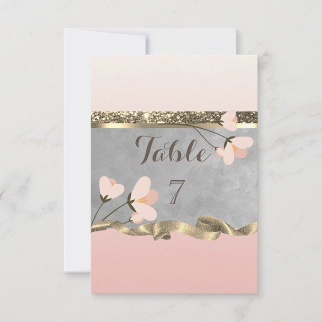 Elegante tarjeta de mesa floral de Moda (Anverso)