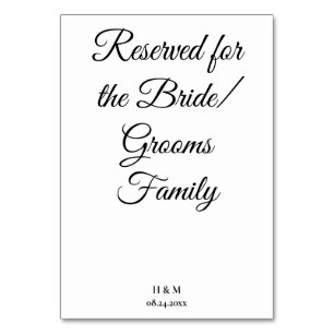 Elegante tarjeta de mesa para Novias Blancas y Neg