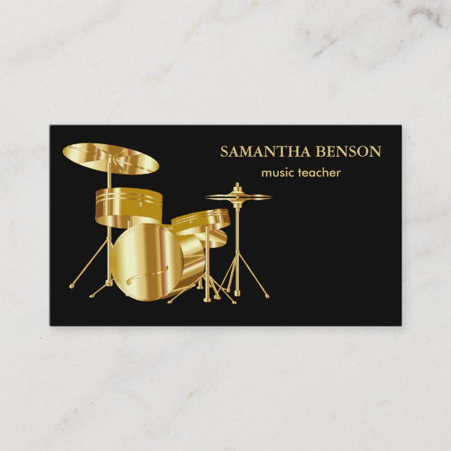 Elegante tarjeta de música Business con tambores m (Anverso)