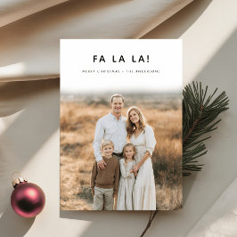 Elegante Tarjeta de Navidad Alegre Fa La La Foto F