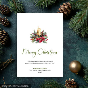 Elegante Tarjeta de Navidad Bohemio Acuarela Tierr