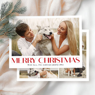Elegante Tarjeta de Navidad con Collage de Fotos S