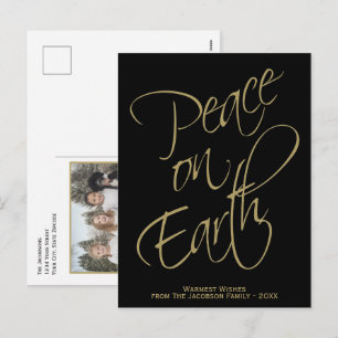 Elegante Tarjeta de Navidad con Dorado y Negro Min