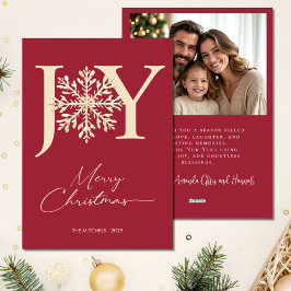 Elegante tarjeta de Navidad con foto de copo de ni