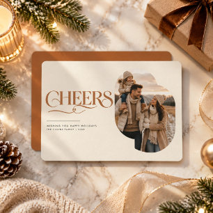 Elegante Tarjeta de Navidad con Foto de Familia Ch