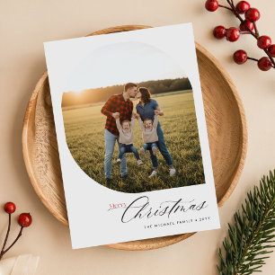 Elegante Tarjeta de Navidad con Foto Familiar