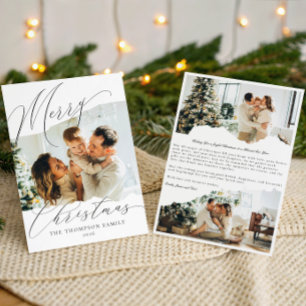 Elegante Tarjeta de Navidad con Foto Familiar con