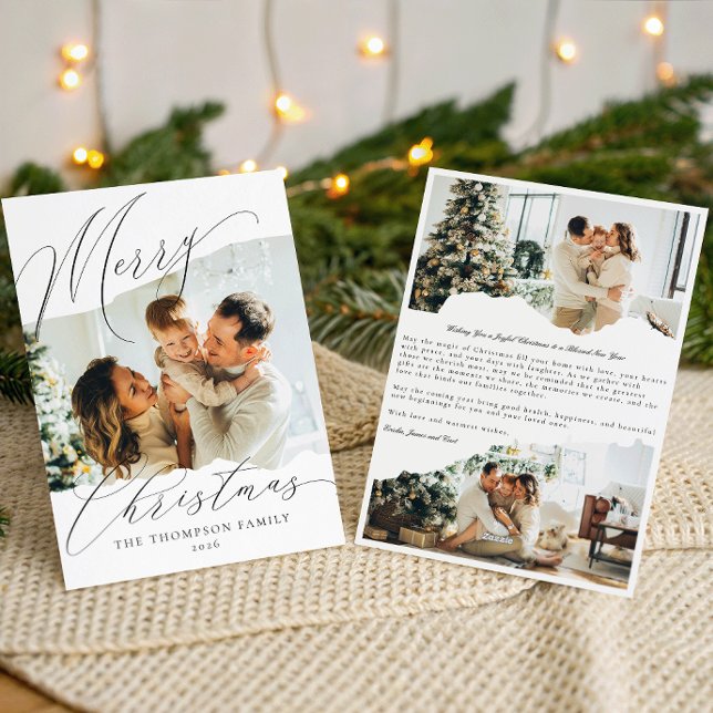 Elegante Tarjeta de Navidad con Foto Familiar con  (Subido por el creador)