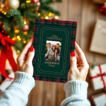 Elegante tarjeta de Navidad con foto familiar de c