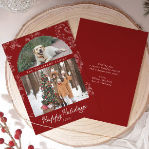 Elegante Tarjeta de Navidad con Foto Familiar en A