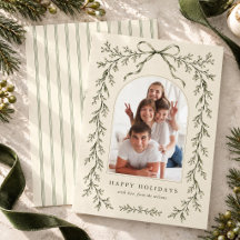 Elegante tarjeta de Navidad con foto familiar y la