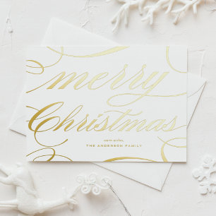 Elegante Tarjeta de Navidad con Letra Florescente