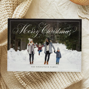 Elegante Tarjeta de Navidad con una Foto Familiar