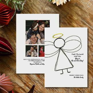 Elegante Tarjeta de Navidad Cristiana Religiosa Fa
