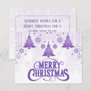 Elegante Tarjeta de Navidad de Deseos en Morado