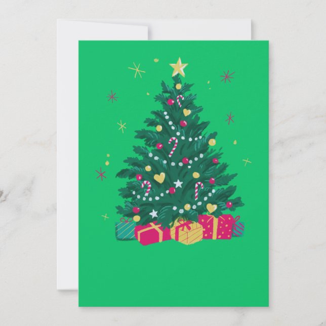 Elegante Tarjeta de Navidad de Feliz (Anverso)