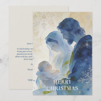 Elegante Tarjeta de Navidad de la Sagrada Familia