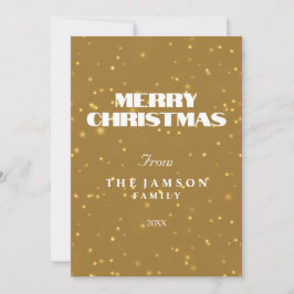 Elegante tarjeta de Navidad de oro Sparkle Merry