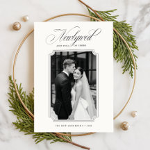 Elegante Tarjeta de Navidad en Blanco y Negro para
