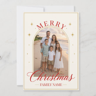 Elegante Tarjeta de Navidad en guión rojo para Fam