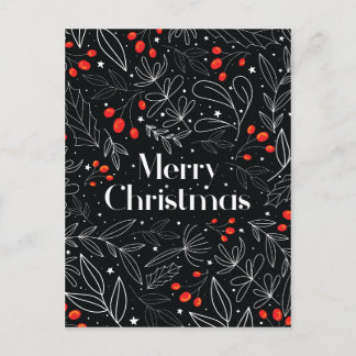 Elegante tarjeta de Navidad Floral Merry