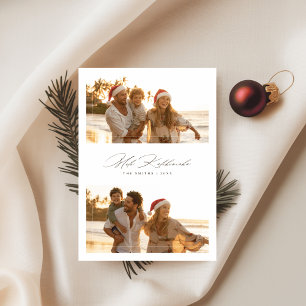 Elegante tarjeta de Navidad Mele Kalikimaka con fo