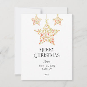 Elegante Tarjeta de Navidad Starry Merry