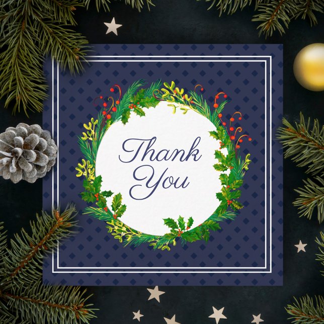 Elegante tarjeta de Navidades azules de la Marina  (Subido por el creador)