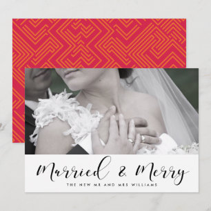 Elegante tarjeta de Navidades casados y de pareja
