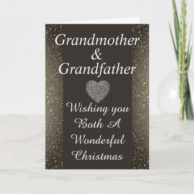Elegante tarjeta de Navidades de Abuela y abuelo (Anverso)