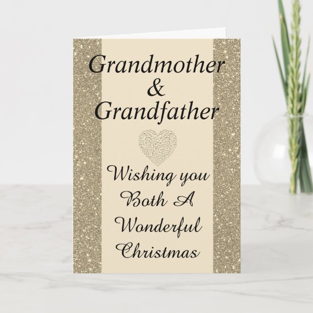 Elegante tarjeta de Navidades de Abuela y abuelo (Anverso)