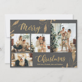 Elegante tarjeta de Navidades de Collage de fotos 