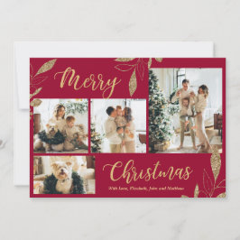 Elegante tarjeta de Navidades de Collage de fotos 