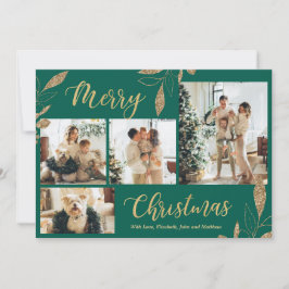 Elegante tarjeta de Navidades de Collage de fotos 