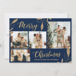 Elegante tarjeta de Navidades de Collage de fotos 