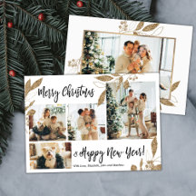 Elegante Tarjeta de Navidades de Collage de fotos