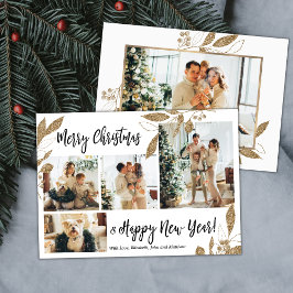 Elegante Tarjeta de Navidades de Collage de fotos 
