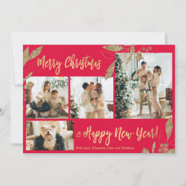 Elegante Tarjeta de Navidades de Collage de fotos 